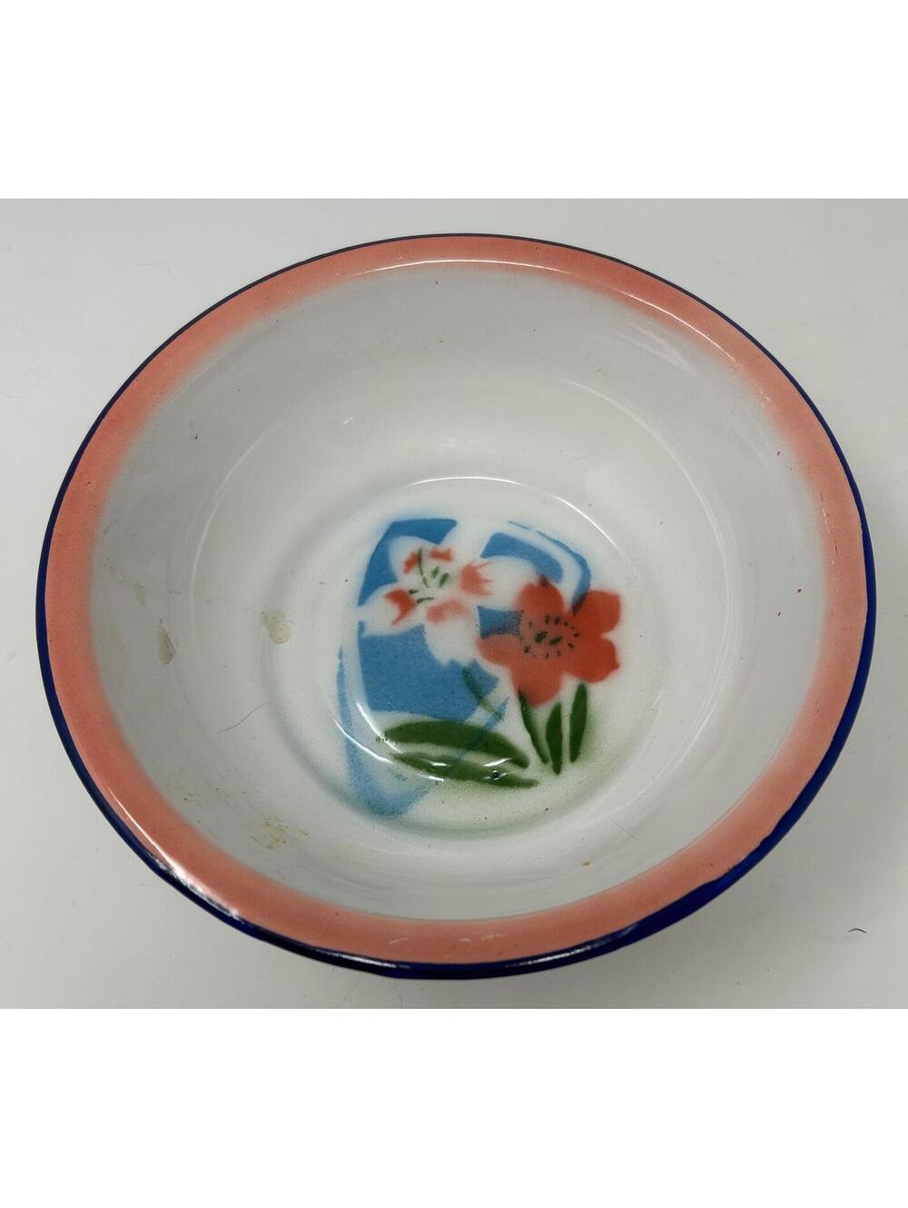 Vintage Butterfly Brand Enamelware Bowl From China Dating 1940s-1950s 18cm